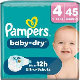 Pampers Baby-Dry Gr.4 Einwegwindel, 9-14kg, 45 Stück