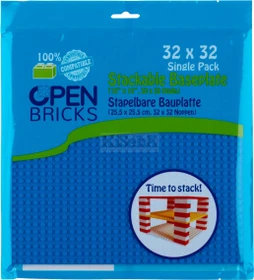Open Bricks Stapelbare Bauplatte 32x32 Single Pack blau