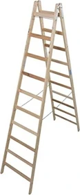 Krause Stabilo Professional Holz-Sprosse 2-tlg. Stehleiter, 2x 10 Stufen