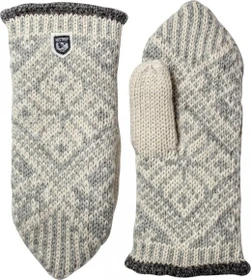 Hestra Nordic Wool Mitt Handschuhe grey/offwhite