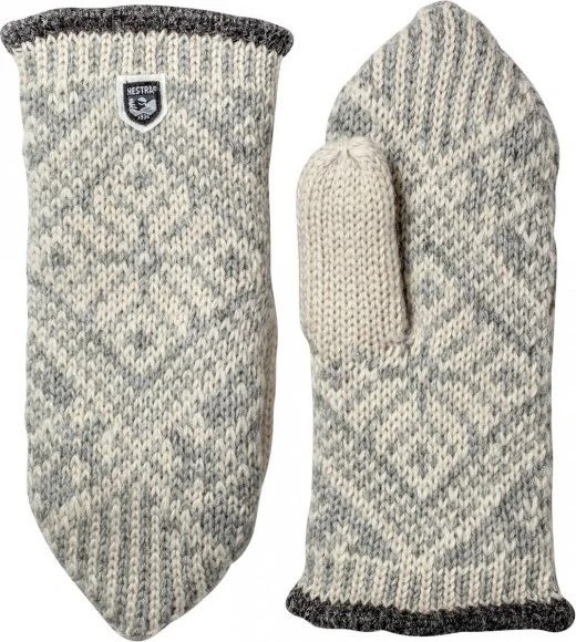 Hestra Nordic Wool Mitt Handschuhe grey/offwhite