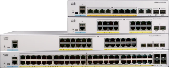 Cisco Catalyst 1000 Desktop Gigabit Managed Switch, 8x RJ-45, 2x RJ-45/SFP, 67W PoE+