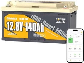 Power Queen 12V 140Ah 190H Smart Wohnmobil Lithium Batterie mit Bluetooth