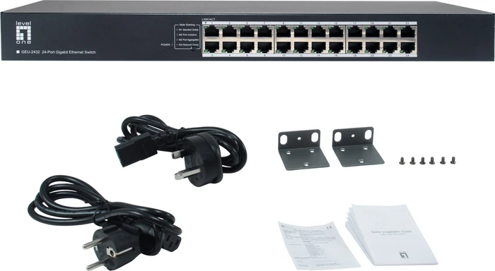 LevelOne GEU Rackmount Gigabit Switch, 24x RJ-45