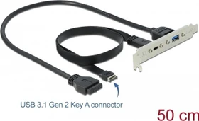 DeLOCK Slotblende, 1x USB-C 3.1, 1x USB-A 3.0