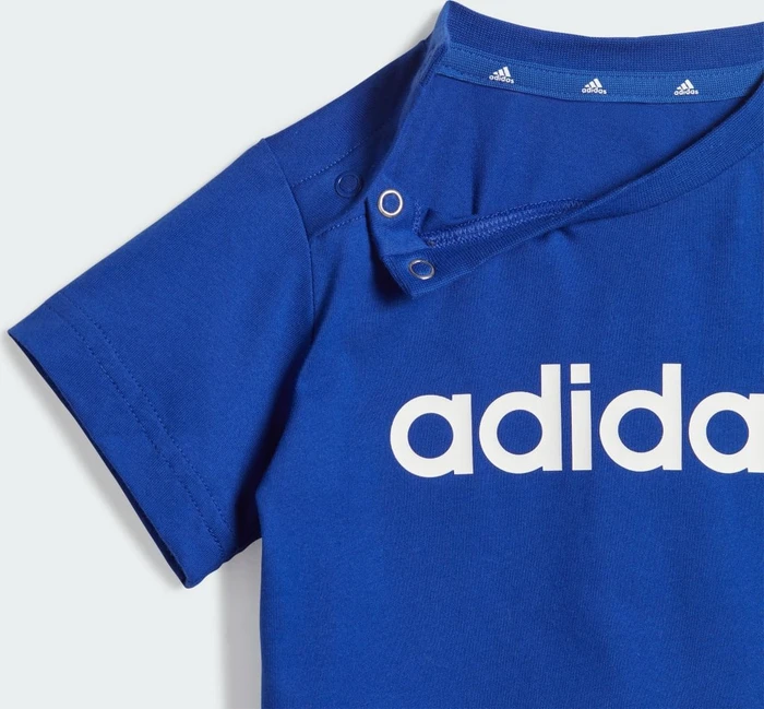 adidas Essentials Lineage Organic Cotton T-Shirt und Shorts Set semi lucid blue/white (Junior)
