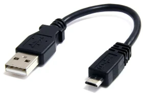 StarTech USB-A 2.0 auf USB 2.0 Micro-B Adapterkabel schwarz, 0.15m (UUSBHAUB6IN)