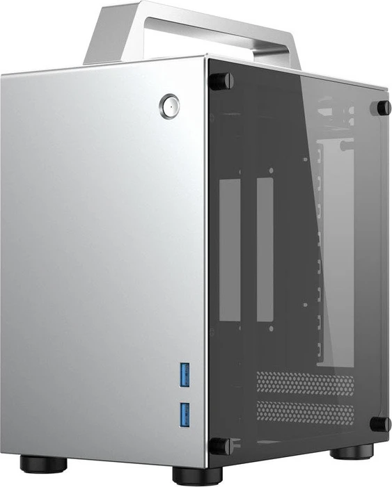 Jonsbo T8, silber, Glasfenster, Mini-ITX