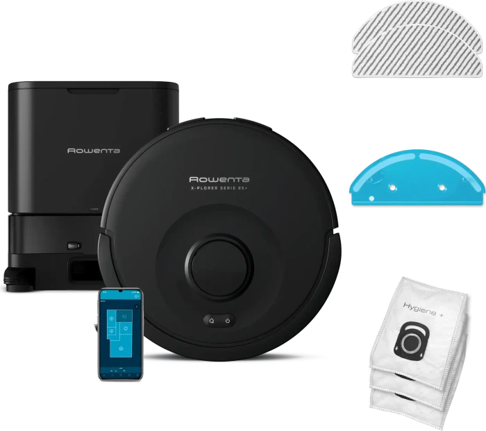 Rowenta RR87D5WH X-plorer Serie S85+ Saug-/Wischroboter schwarz inkl. Absaugstation