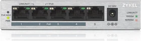 Zyxel GS1000 Desktop Gigabit Switch, 5x RJ-45, 60W PoE+ (GS1005HP-EU0101F)