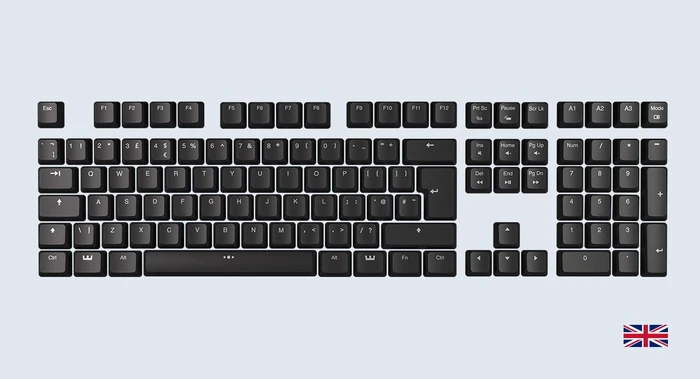 Wooting ABS Keycap Set, Kunststoff (ABS), OEM-Profil, schwarz, 109 Tasten, ISO-UK