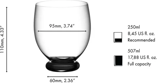 Riedel Fatto A Mano Trinkglas Tumbler Grande schwarz