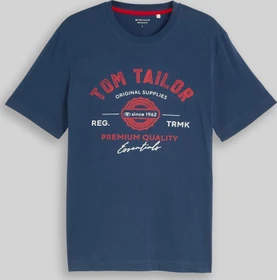 Tom Tailor Logo-Print T-Shirt kurzarm blau (Herren)
