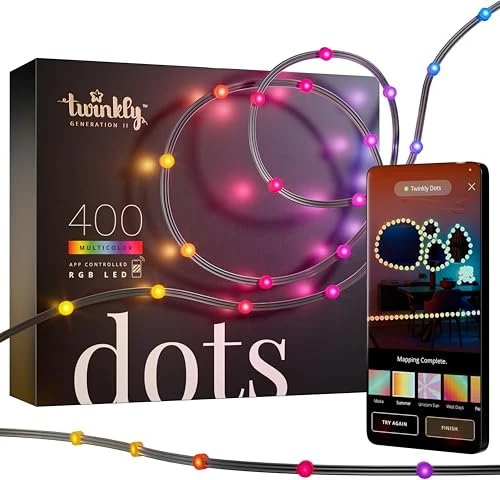 Twinkly Dots Lichterkette schwarz LED 400x RGBW