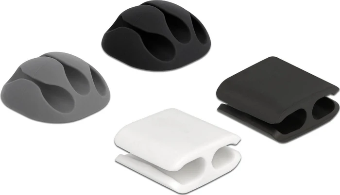 DeLOCK Kabelhalter und Kabelclip Set, 4 Stück