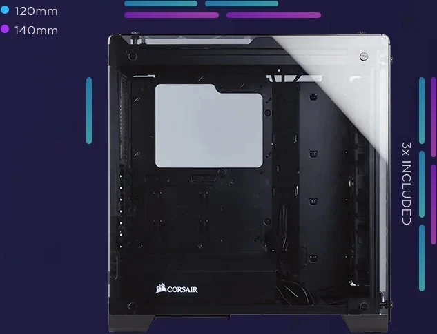 Corsair Crystal Series 570X RGB Mirror Black, schwarz, Glasfenster