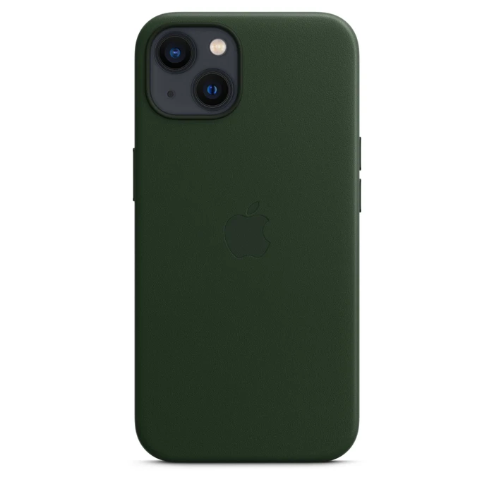 Apple Leder Case mit MagSafe für iPhone 13 schwarzgrün