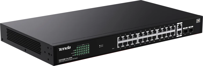 Tenda TEF22100 Rackmount Gigabit Smart Switch, 26x RJ-45, 2x SFP, 370W PoE+