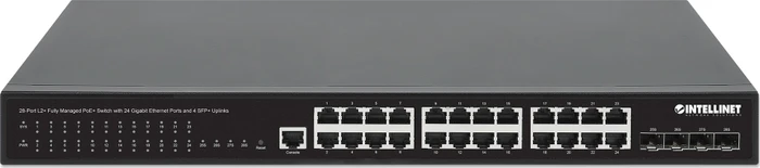 Intellinet Rackmount Gigabit Managed Switch, 24x RJ-45, 4x SFP+, 370W PoE+