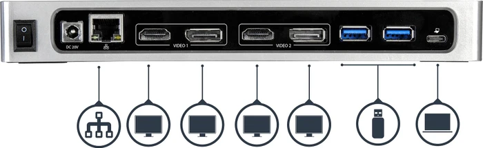 StarTech Dual Monitor 4K 60Hz Dock, USB-C [Buchse]