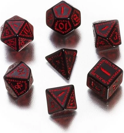 Q-Workshop Würfelset Runic - black & red