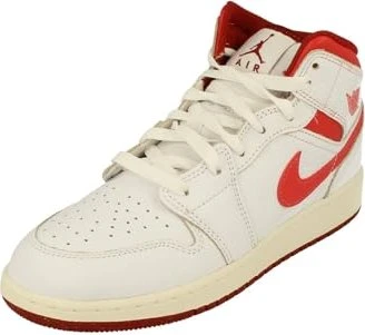 Nike Air Jordan 1 Mid SE white/dune red/sail/lobster (Junior)