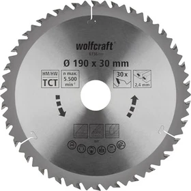 Wolfcraft Serie Braun Kreissägeblatt 30Z, 190x2.4x30mm, 1 Stück