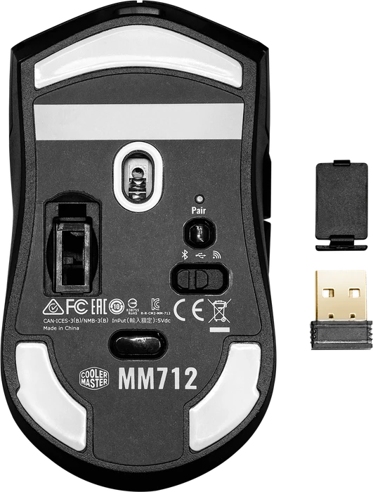 Cooler Master MasterMouse MM712 Gaming Maus schwarz, USB/Bluetooth