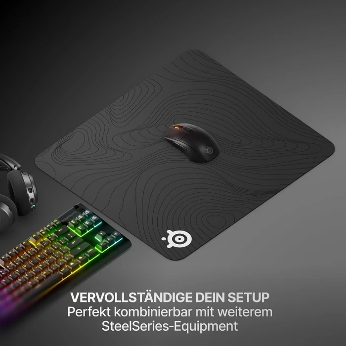 SteelSeries QcK Large Topographic Limited Edition, 450x400mm, Muster schwarz/grau