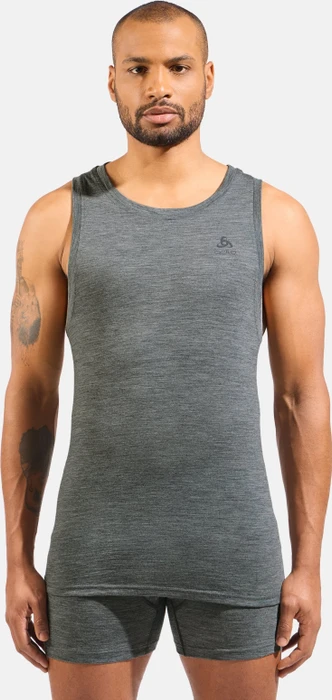 Odlo Natural Merino 160 Crew Funktionsshirt ärmellos odlo steel grey melange (Herren)