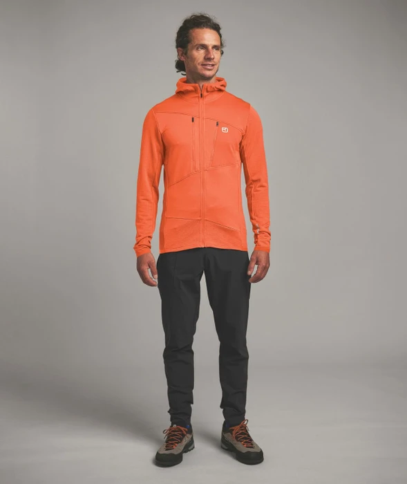 Ortovox Fleece Grid Hoody Funktionsjacke dark tangerine (Herren)
