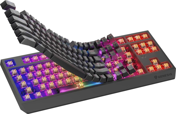 Genesis Thor 230 TKL Wireless, schwarz, LEDs RGB, hot-swap, Outemu Panda, USB/Bluetooth, US