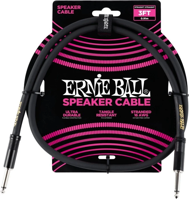 Ernie Ball 3' Straight/Straight Speaker Cable