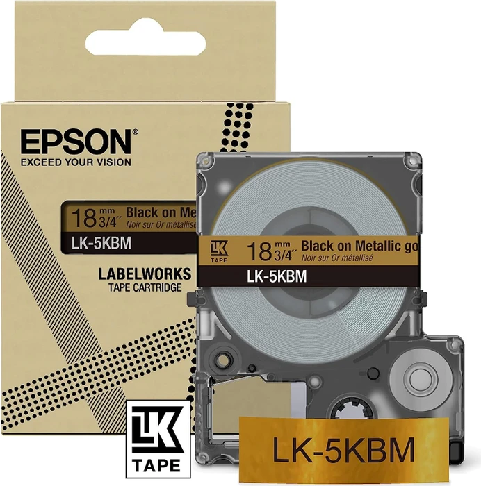 Epson LK-5KBM Beschriftungsband, 18mm, schwarz/mattgold
