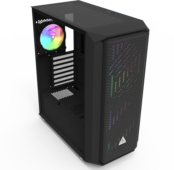 Montech Air X, schwarz, Glasfenster