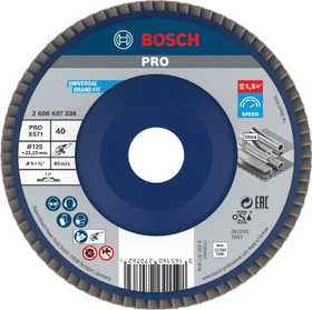 Bosch Professional X571 Best for Metal Fächerschleifscheibe gerade K40, 125x22.23mm, 1 Stück