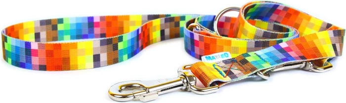 Matteo Adjustable leash Pixels 25mm, Hundeleine, 220cm, 2.2m, mehrfarbig (25250200)