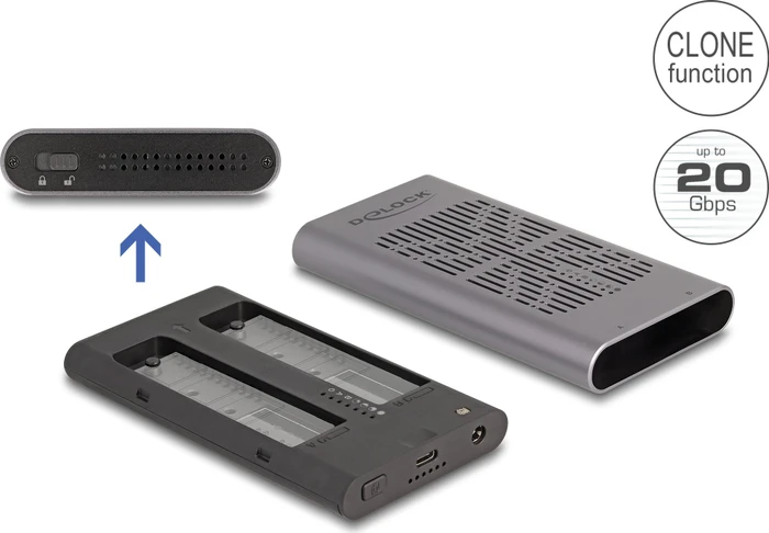 DeLOCK 2x M.2 SSD, USB-C 3.2