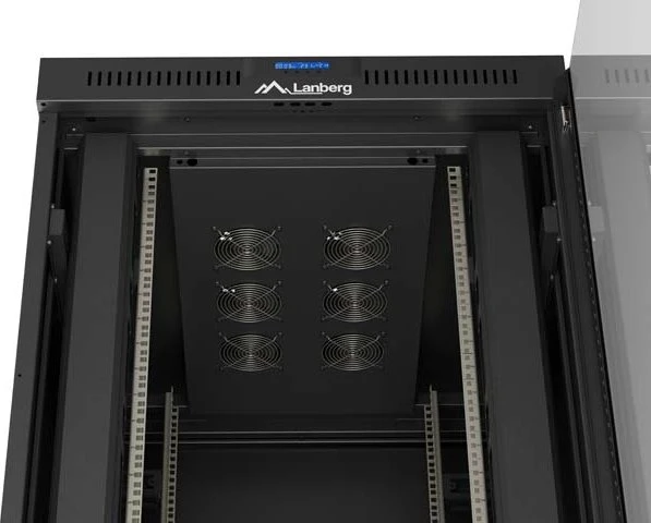 Lanberg 19" Rackschrank 42HE, LCD, freistehend, Flat Pack, V2, Glastür, IP20, RAL 9004, 1000mm tief