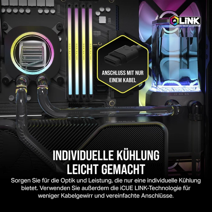 Corsair Hydro X Series iCUE LINK XH405i RGB Pro Custom Cooling Kit, schwarz