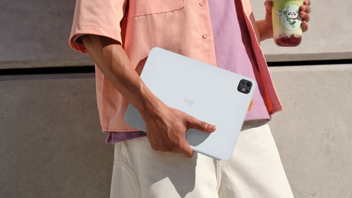 Logitech Flip Folio für iPad Pro 11" (M4/M5) und iPad Air 11" (M2/M3), Pale Grey, CH