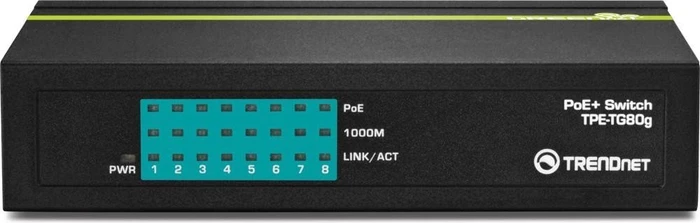 TRENDnet TPE-TG Desktop Gigabit Switch, 8x RJ-45, 123W PoE+