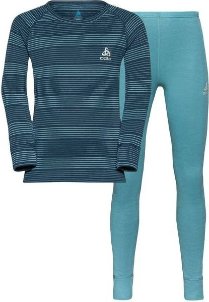 Odlo Active Warm Base Layer Set reef waters/blue wing teal (Junior)