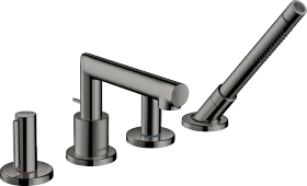 Hansgrohe Axor Uno 4-Loch Wannenrandarmatur mit Zerogriffen polished black chrome