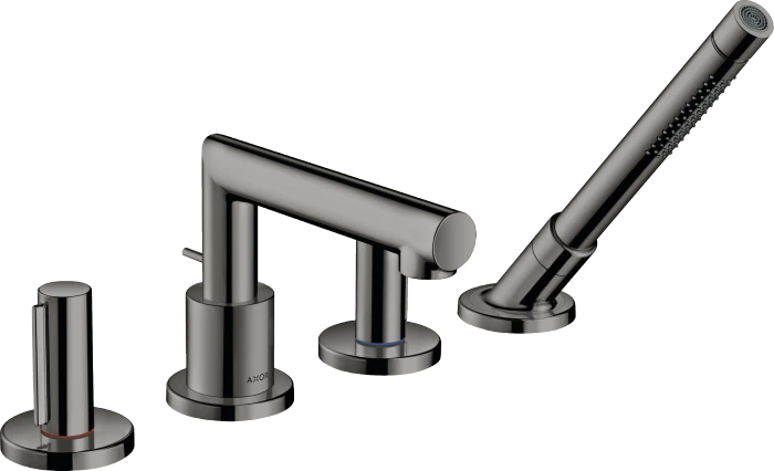 Hansgrohe Axor Uno 4-Loch Wannenrandarmatur mit Zerogriffen polished black chrome