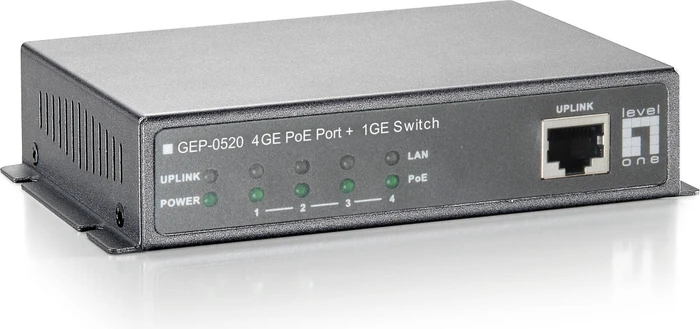 LevelOne GEP Desktop Gigabit Switch, 5x RJ-45, 61W PoE