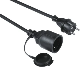 Hama Verlängerungskabel "Outdoor" IP44 mit Schutzdeckel, 10m schwarz