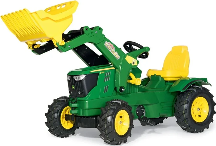 rolly toys rollyFarmtrac John Deere 6210R Trettraktor mit Frontlader und Luftbereifung grün