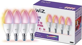 WiZ Colors LED Kerze 4.9W E14 C37, 4 Stück