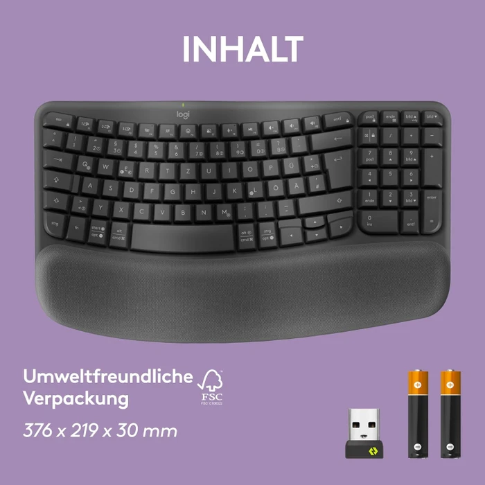 Logitech Wave Keys, Grafit, Logi Bolt, USB/Bluetooth, DE